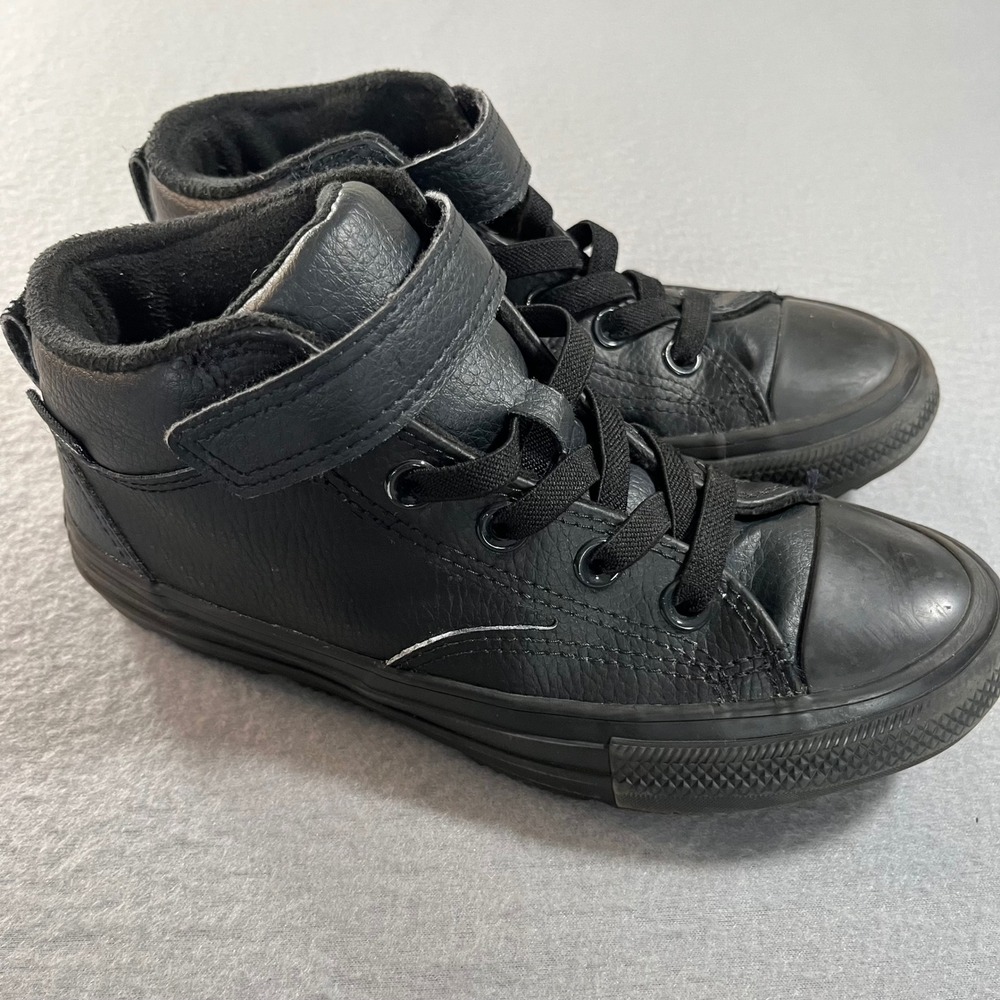 Converse Chuck Taylor‎ All Star Axel Mid Youth Black Leather Sneakers A04818C 2